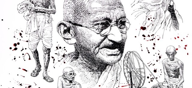 Sanjay Bhattacharya - Hey Ram - 44 x 56 inches - Pen & Ink on Paper
