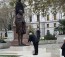 Prime Minister Narendra Modi paying homage to Mahatma Gandhi at Parliament Square in UK. Twitter: @MEAIndia